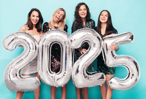 Image of Number Balloon Birthday Decorations, 40In Silver Balloons for Party | Eye-catching Appearance, Perfect Decorative Centerpieces, Convenient Self-sealing Structure, Widely for Various Occasions