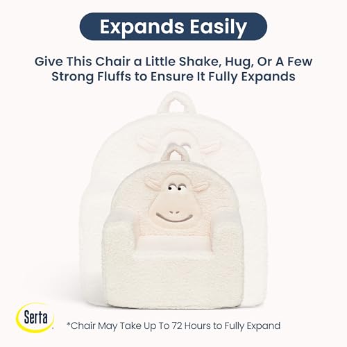 Delta Children - Serta Counting Sheep Kids Sherpa Foam Chair, Cream - image 7