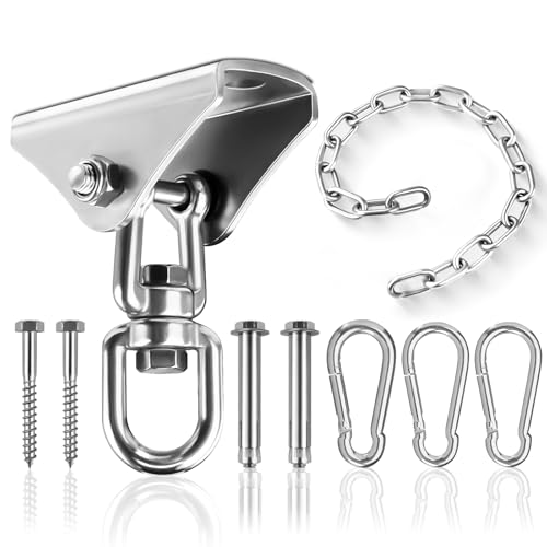 Heavy Duty Stainless Steel Punching Bag Hanger, Hammock Hanging Kit with Swing Chain & Carabiners,...