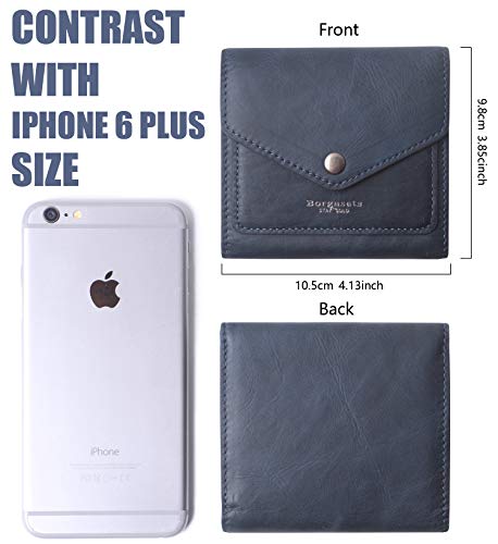 Image of Small Wallet for Women Genuine Leather RFID Blocking Card Holder Organizer Pocket Compact Bifold Ladies Mini Purse