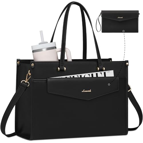 LOVEVOOK Laptop Tote Bag for Women, 15.6 inch 2-in-1 Work