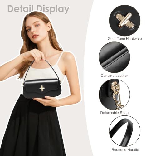 Genuine Leather Crossbody Bag, Top Handle Purse for Women, Shoulder Handbag with Adjustable Strap4