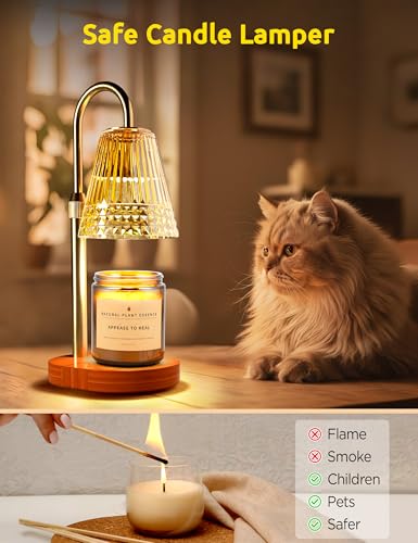 タイマー付きキャンドルウォーマーランプ、調光可能なキャンドルランプウォーマー、高さ調節可能、女性のお母さんへの誕生日プレゼント、香り付きジャー用のヴィンテージホームデコレーション [3]