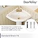 DeerValley White Triangle Corner Pedestal Sink with Overflow, Space-Saving Ceramic Bathroom Sink for Small Spaces and Corner Installation