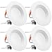 TORCHSTAR #Wet Location# 5/6 inch Dimmable Recessed LED Downlight, 17W (120W Equivalent), ENERGY STAR, 5000K Daylight, 1200lm, LED Retrofit Lighting Fixture, 5 YEARS WARRANTY, Pack of 4
