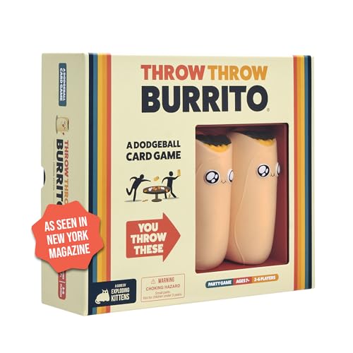 Exploding Kittens Throw Throw Burrito 2-6 Players - Ages 7+ - 15 Minutes to Play - Dodgeball Card Game - Party Game, Family Game Night, Kid and Adult Card Game