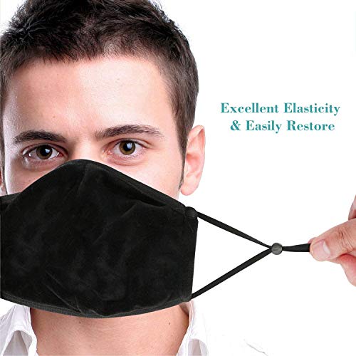 100 Pieces 1/4 Soft Elastic String for Masks with Adjustable Earloop,DIY Mask Making Supplies with Elastic Ear Loop. (100 Black)