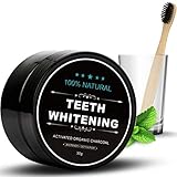 Contenido: 30g RHNE Polvo blanqueador de Dientes Pasta de Dientes de bambú de carbón Activado orgánico Natural Negro 2#