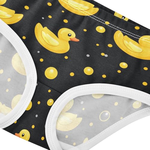 Wusikd Yellow Ducks Girls' Underwear Cotton Black Dots Girls Briefs Soft Toddler Underwear 2T4