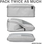 Aerotrunk Cubes d'emballage de compression pour les voyages - Bagages Organisateur Sacs - Cubes d'emballage pour valises à glissière double (2-Pack, Gris clair)