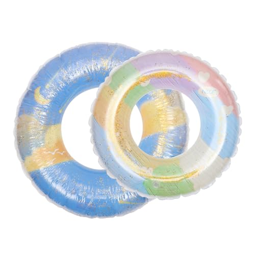 ifundom 2 Piezas Anillo De Natación Colorido Piscina para Niños Pequeños Anillo De Natación Portátil Anillo De Natación De Lentejuelas Precioso Anillo De Natación De Polivinilo