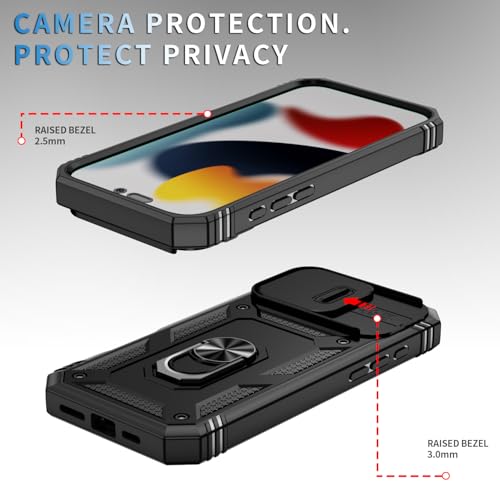 Coque iPhone 16 Pro noire antichoc avec protège-objectif coulissant de 6,3 pouces - 4