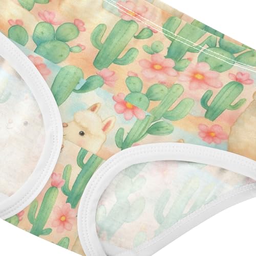 Joisal Cute Llamas Cactus Flowers Pastel Toddler Underwear Floral 2t Cotton Cute Panties Girl Fancy Briefs Undies Kids4