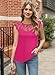 MIHOLL Women 2025 Summer Casual Shirts Lace Floral Sleeveless Flowy Dressy Tank Tops Blouses(hot Pink,Large)