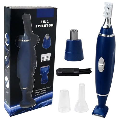 Life Girl Star New 3-in-1 Men Electric Ear Beard Nose Hair Trimmer Eyebrow Mustache Remover Shaver Clipper Blue
