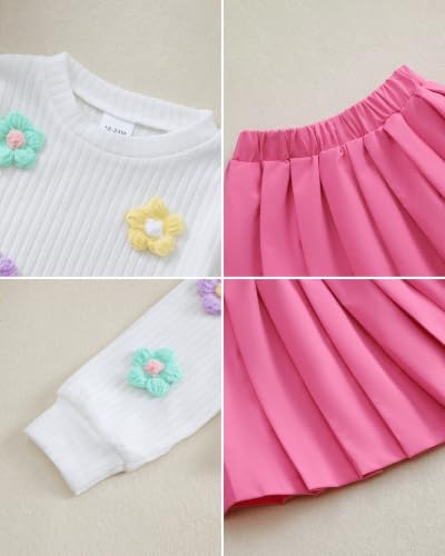 Image of Renotemy Toddler Girls Outfits Winter Little Girl Clothes Skirt Set 18M-6Y