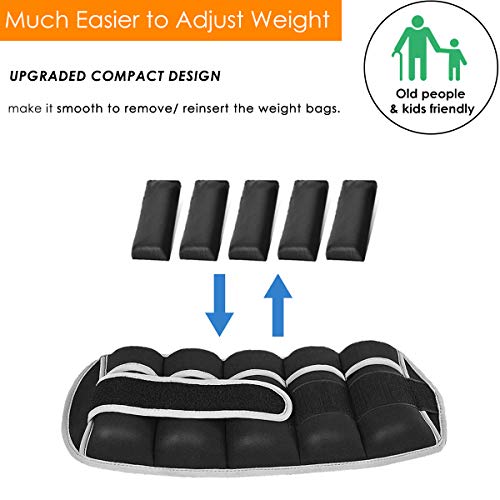 Prodigen Adjustable Ankle Weights Set For Men & Women Ankle Wrist Weight For Walking, Jogging, Gymnastics (Black, 1Lbs X2) #TOP3