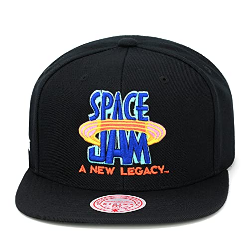 Image of Mitchell & Ness Space Jam 2 Snapback Hat Cap - Black/Royal, Black, One size