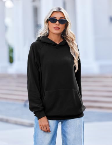 Zeagoo Plus Size Hoodies for Women Black Fleece Oversized Hooded Sweatshirt — view 3