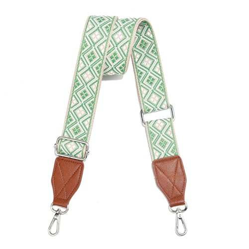 Image of Purse Strap,1.5 inch Leather End Shoulder Strap Adjustable Replacement,Retro Multi-Pattern Crossbody Bag Straps