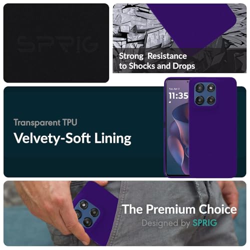 Image of SPRIG Compatible with Moto Edge 60 Stylus Premium SilkTone Back Cover Drop Tested Shock Proof Mobile Case for Men, Women, Boys and Girls with Camera Protection (Dark Violet)