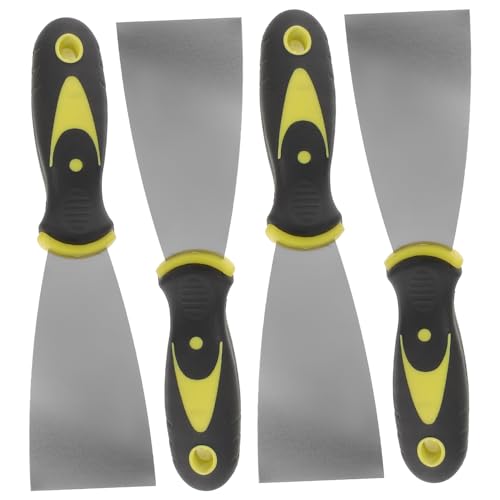 Toddmomy Lot De 4 Spatules à Peinture Inox Manche Bicolore, Grattoirs En Métal 5 Cm, Outil De Réparation Murale Pour Enduit, Peinture Et Papier Peint, Usage Maison Et Rénovation