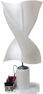 マイクロDCモーターDIY風車モデル垂直軸風力タービン発電機（小型LEDライト付き）-白10w