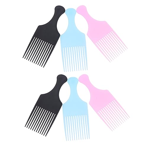 HONMEET 6個 すくい櫛 男性用の櫛 幅広の歯のコーム ブライダルヘアコーム くし 巻き毛用の幅広の櫛 メンズヘアコーム 男性櫛 滑らかな櫛 ワイドコーム すくい毛ブラシ ワイドヘアブラシ