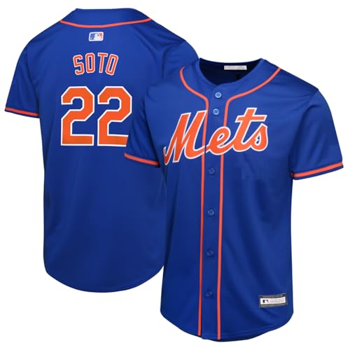 Juan Soto New York Mets MLB Kids Youth 8-20 Blue Alternate Player Jersey (US Numeric 10 12 Regular Juan Soto New York Mets Blue)