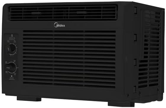 Midea RMW05MWB (Renewed) 5,000 BTU 150 Sq ft Mechanical Window Air Conditioner, Black