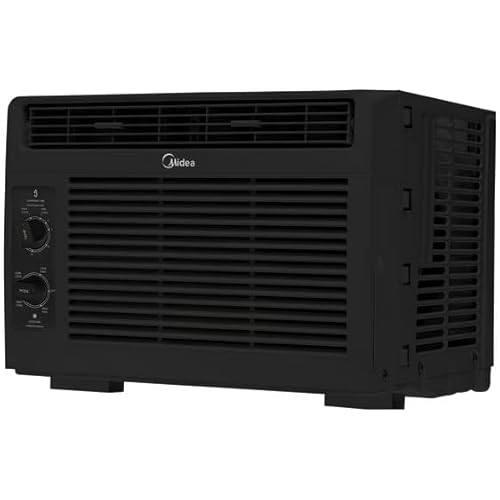 Midea RMW05MWB (Renewed) 5,000 BTU 150 Sq ft Mechanical Window Air Conditioner, Black