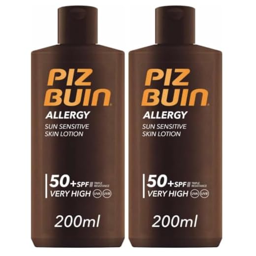 PIZ BUIN Allergy Protector Solar Corporal SPF 50+, Protección muy alta para pieles sensibles, Loción para el cuerpo, Protección UVA/UVB, Rápida absorción, 200 ml (Paquete de 2)
