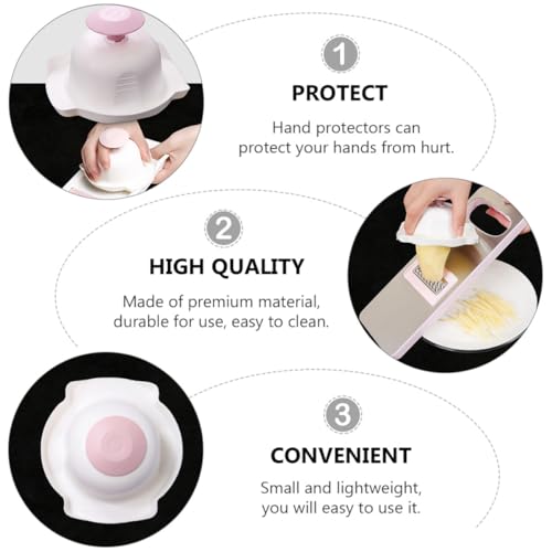 Protector de manos anti-corte rosa para picar verduras de forma segura 3