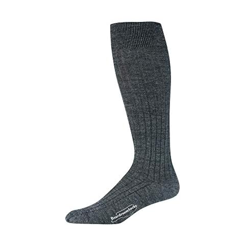 BoardroomSocks Big and Tall Socks, Merino Wool Over-the-Calf Socks, Ribbed Dress Socks for Sizes 13–16, Heather Gray Cover