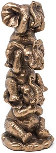 THORNE ANTIQUES AND COLLECTABLES Three Wise Elephants - See No Evil Hear No Evil Speak No Evil - Cute Elephant Calf Ornament (Bronze)