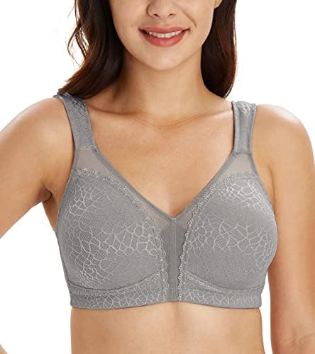 Lemorosy Women’s Plus Size Full Coverage Non Padded Wireless Minimizer Bra -Comfort and Double Support
