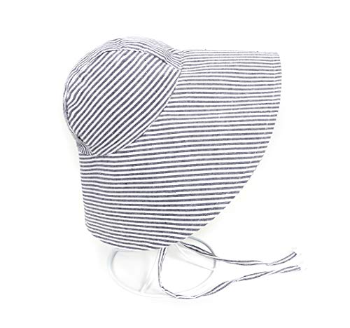 Baby Girl Wide Brim Bucket Hats,with UPF 50+ Outdoor Adjustable Beach Hat,Sun Hat for Baby Toddler Girls (12-24 Months, 1pcs White-Navy)
