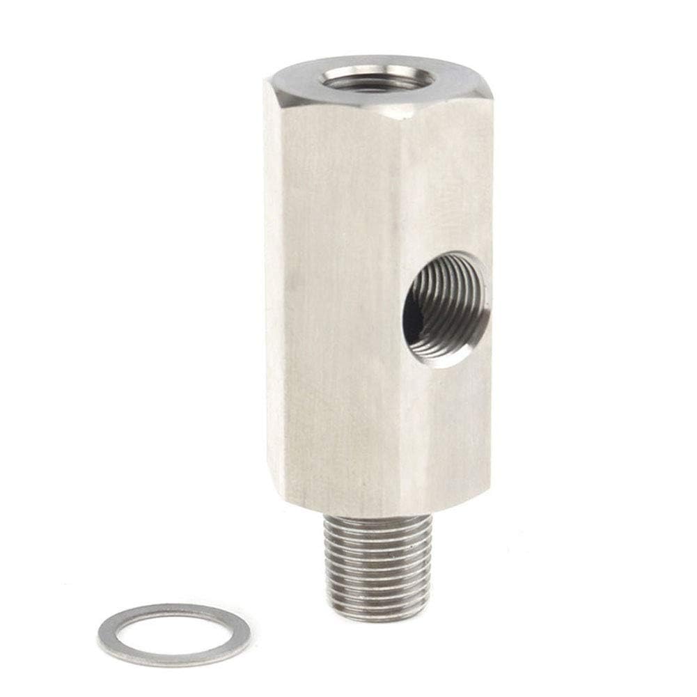 Stainless Steel 1/4 NPT Female To 1/4 NPT Male With 1/8 NPT Port Oil