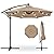 Best Choice Products 10ft Solar LED Offset Hanging Market Patio Umbrella for Backyard, Poolside, Lawn and Garden w/Easy Tilt Adjustment, Polyester Shade, 8 Ribs - Tan