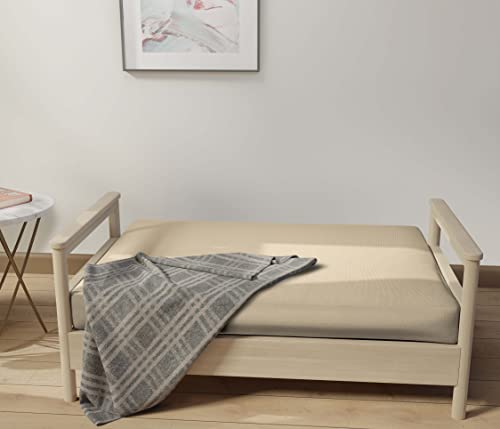 LANE LINEN Futon Covers Full Size, 100% Cotton Slipcovers, Full Size Mattress Cover for Futon Sofa Bed, Foldable Armless Sofa Cover, Zippered Couch Cover - Pearl Ivory by LANE LINEN - Used condition - Image 5