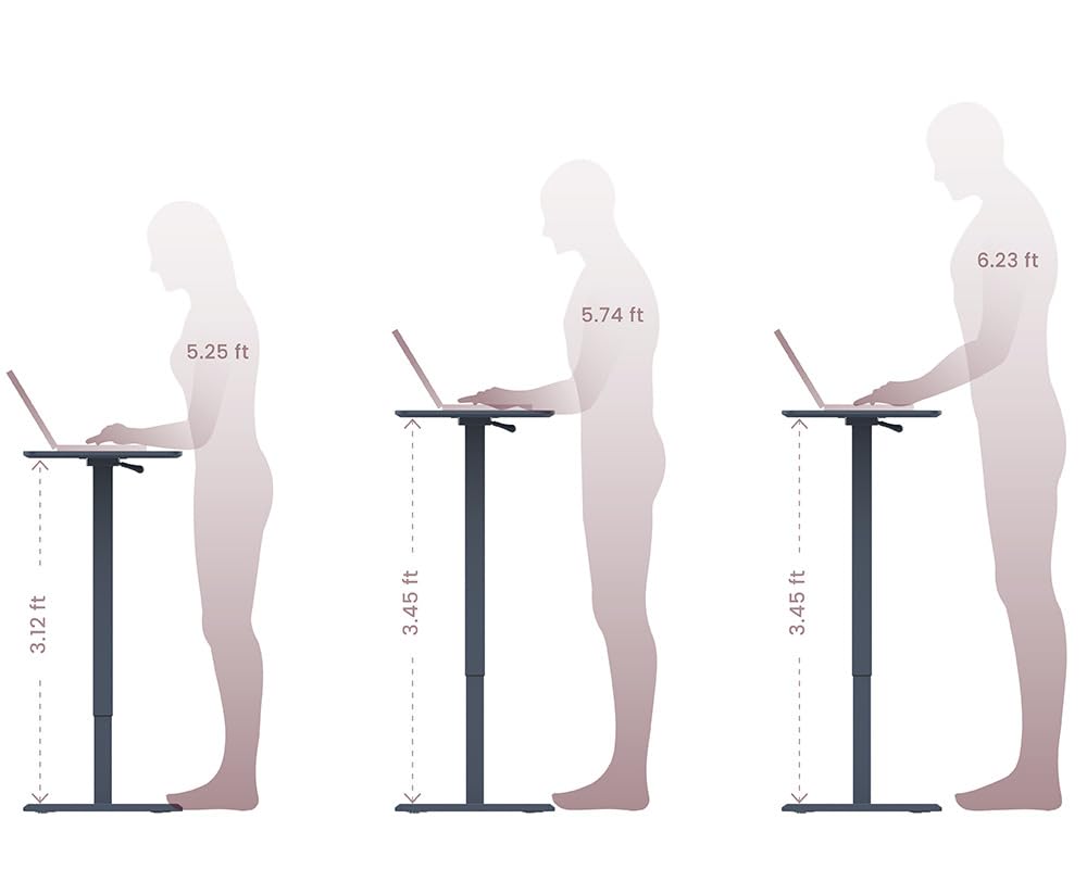 TopJob ANYDESK FOLD Mobile Standing Desk Portable with Lockable Wheels Foldable Stand Desk Rolling Computer Workstations Used for — view 3