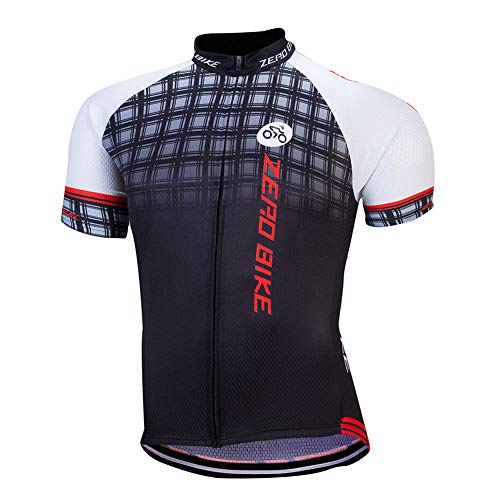 ZEROBIKE® - Maillot de ciclismo transpirable de manga corta para hombre, ropa deportiva de poliéster para bicicleta, Tela de alta calidad, Type 1, XL