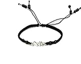 Wire Wrapped Clear Quartz Crystal Healing Gemstone Macramé Braided String Adjustable Pull Tie Bracelet - Handmade Jewelry Boho Accessories (Black)