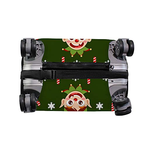 Housse de valise Noël élasthanne | Ruchen protège-bagage elfe vert festif