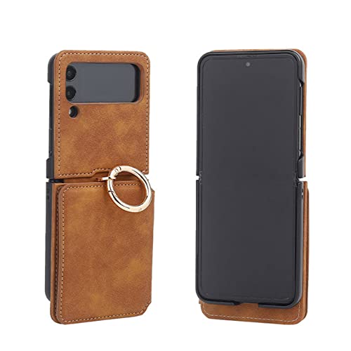 Étui cuir Samsung Galaxy Z Flip 4 antichoc avec porte-carte et chaîne de protection intégrée