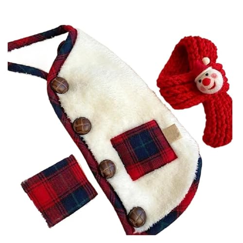 ���p�~�� 2025 �J�[�f�B�K�� �y�b�g�R�[�g �L�p�W���P�b�g �`���� �t�����`�u���h�b�O �x�X�g �N���X�}�X�� �q���p�R�X�`���[��(White and scarf,XS)