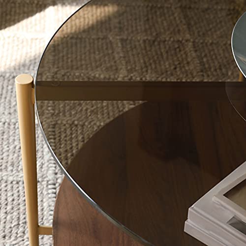 Doppelschichtiger Couchtisch, Beistelltisch, Möbel, schlicht, leicht, luxuriös, Glas, Schreibtisch, Wohnzimmer, Schlafzimmer, Büro, Mitteltisch, Beistelltisch – Bild 5