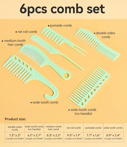 Set profesional de 6 peines para cabello de hombre y mujer miniatura 6