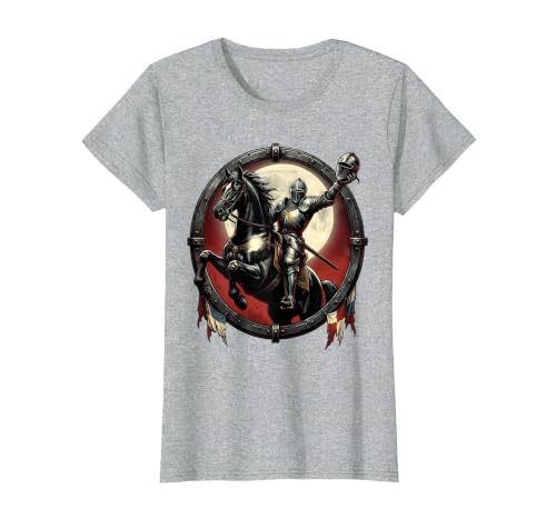 Headless Horseman Decapitated Knight Moonlight T-Shirt, Women, Heather Grey, X-Small