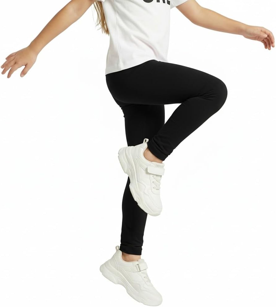 4 Pack Girls Leggings Thick Cotton Leggings for Kids Full Length Pants Stretchy Designed for 64-80℉ Weather - Image 7